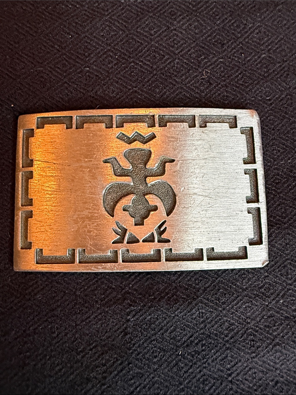 Men's Silver-Tone Tribal Buckle Belt Accessory